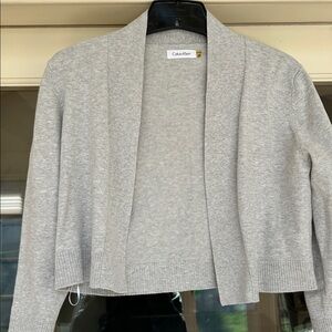 Calvin Klein Light Gray Open Cardigan-Size Medium Shrug